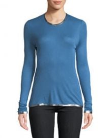 Zadig   Voltaire Willy Metallic Scoop-Neck Modal Top at Bergdorf Goodman