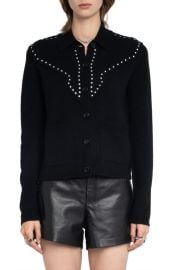 Zadig & Voltaire Adany Stud Detail Wool & Cashmere Cardigan at Nordstrom
