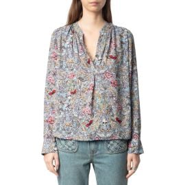 Zadig & Voltaire Tink British Flowers Popover Shirt at Nordstrom