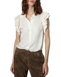 Zadig & Voltaire Tiza Ruffled Sleeve Top at Bloomingdales