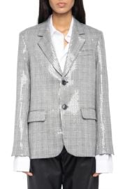 Zadig & Voltaire Vanille Sequin Plaid Blazer at Nordstrom