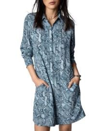 Zadig  Voltaire Rougi Snake Print Silk Shirt Dress   Bloomingdales at Bloomingdales