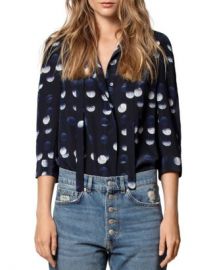 Zadig  Voltaire Touch Polka-Dot Printed Silk Tunic   Bloomingdales at Bloomingdales