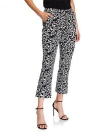 Zadig  amp  Voltaire Heart-Print Boot-Cut Cropped Pants at Neiman Marcus