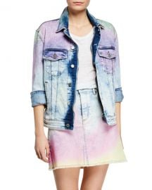 Zadig  amp  Voltaire Kase Tie-Dye Denim Jacket at Neiman Marcus