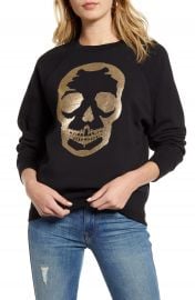 Zadig  amp  Voltaire Metallic Skull Sweatshirt   Nordstrom at Nordstrom