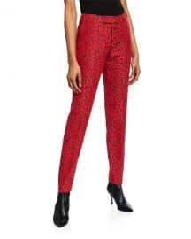 Zadig  amp  Voltaire Prune Leopard-Print Pants at Neiman Marcus