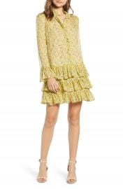 Zadig  amp  Voltaire Rebbie Anemone Tiered Ruffle Long Sleeve Babydoll Dress   Nordstrom at Nordstrom