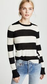 WornOnTV: Angie’s black and white striped frayed sweater on Single ...