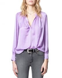 Zadig  amp  Voltaire Tink Satin Tunic Top at Neiman Marcus