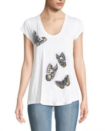 Zadig  amp  Voltaire Tiny Cannet Butterfly Graphic Short-Sleeve Tee at Neiman Marcus