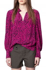 Zadig  amp  Voltaire Titus Leopard Print Blouse   Nordstrom at Nordstrom