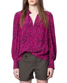 Zadig  amp  Voltaire Titus Leopard-Print Blouse at Neiman Marcus