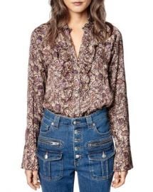 Zadig  amp  Voltaire Tuska Printed Ruffled Button Front Shirt Women - Bloomingdale s at Bloomingdales