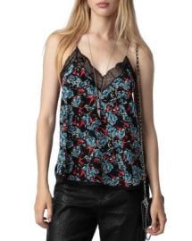 Zadig Voltaire Christy Lace Trim Silk Camisole Bloomingdales at Bloomingdales