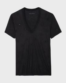 Zadig Voltaire Diamante V Neck Tee at Neiman Marcus