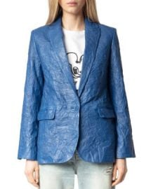 Zadig Voltaire Leather Crinkle Jacket Bloomingdales at Bloomingdales
