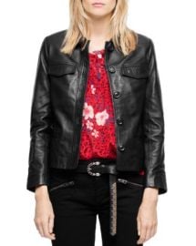 Zadig Voltaire Liam Leather Button-Up Jacket Bloomingdales at Bloomingdales