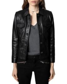 Zadig Voltaire Liam Leather Button-Up Jacket Bloomingdales at Bloomingdales