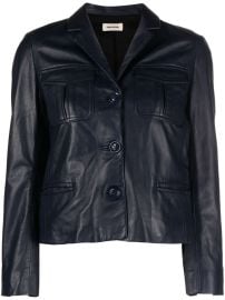 Zadig Voltaire Liams Leather Jacket in Marine at Farfetch