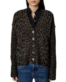 Zadig Voltaire Mirka Leopard Print Cashmere Cardigan at Bloomingdales