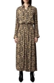 Zadig Voltaire Radial Tiger Print Maxi Shirtdress at Nordstrom