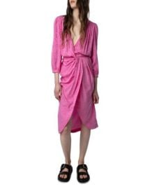 Zadig Voltaire Renew Silk Jacquard Draped Dress Bloomingdales at Bloomingdales