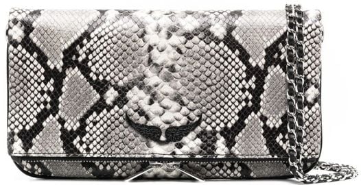 Zadig Voltaire Rock Wild python effect print clutch at Zadig & Voltaire