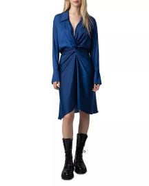 Zadig Voltaire Rozo Twist Front Satin Dress Bloomingdales at Bloomingdales