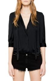 Zadig Voltaire Tie Neck Satin Blouse at Nordstrom