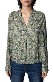 Zadig Voltaire Tink Floral Popover Top in Jaune at Nordstrom