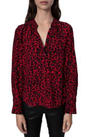 Zadig Voltaire Tink Leopard Print Blouse at Nordstrom