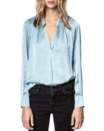 Zadig Voltaire Tink Satin Tunic Top Bloomingdales at Bloomingdales