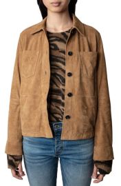 Zadig Voltaire Toi Daim Suede Shirt Jacket at Nordstrom