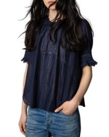 Zadig Voltaire Tupel Lace Trim Ruffled Blouse Bloomingdales at Bloomingdales