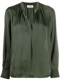 Zadig Voltaire slit-neck Satin Blouse - Farfetch at Farfetch