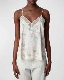 Zadig amp Voltaire Christy Floral Silk Camisole at Neiman Marcus