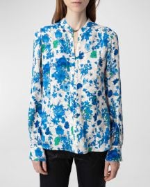 Zadig amp Voltaire Garden Flowers Twina Crepe Blouse at Neiman Marcus