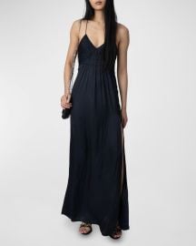 Zadig amp Voltaire Rayonne Satin Maxi Dress at Neiman Marcus