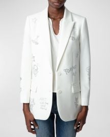 Zadig amp Voltaire Viva Diamante Crystal Blazer at Neiman Marcus