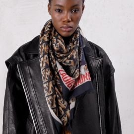 Zadig and Voltaire Logo Leopard Scarf at Zadig & Voltaire