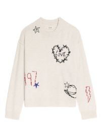 ZadigampVoltaire Embroidered Heart Detail Sweater Neutrals at Farfetch
