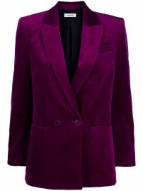 ZadigampVoltaire Visko double-breasted Velvet Blazer - at Farfetch