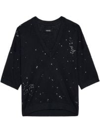 ZadigampVoltaire Wully Top Black OM at Farfetch