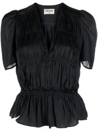 ZadigampVoltaire short-sleeve Ruched Blouse Black at Farfetch