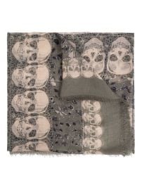 ZadigampVoltaire skull-print Fringed Scarf Grey at Farfetch