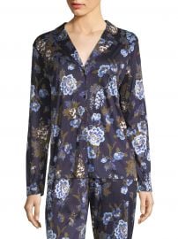 Zahra Floral Long-Sleeve Sleepwear Top at Saks Off 5th