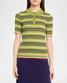Zankov Stripe Short Sleeve Polo at Neiman Marcus
