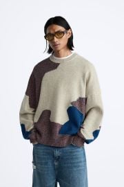 Zara Abstract Knit Sweater at Zara