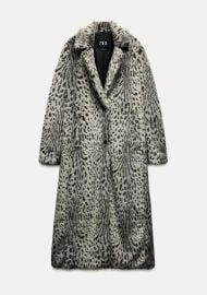 Zara Animal Print Faux Fur Coat at Zara